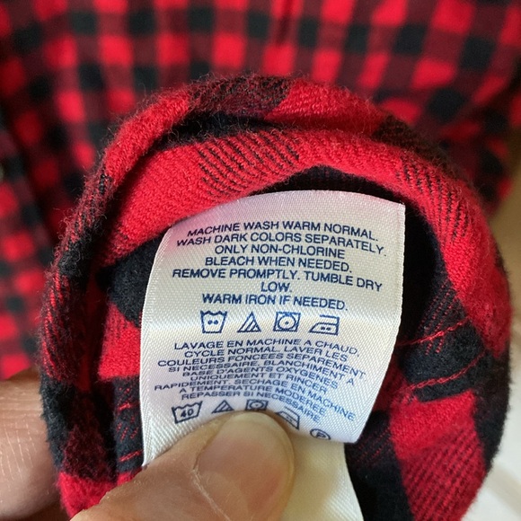 Lands' End Red & black plaid 100% cotton flannel shirt, men’s size XL - Picture 9 of 9